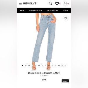 High Rise Straight in Merit AGOLDE jean